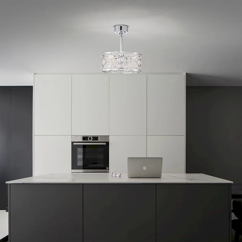 Ralph 15 Inch Chrome Polish Crystal Fandelier - N/A