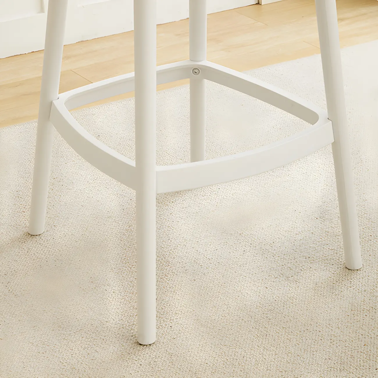 Modern Plastic Upholstered Bar Stool with Footrest