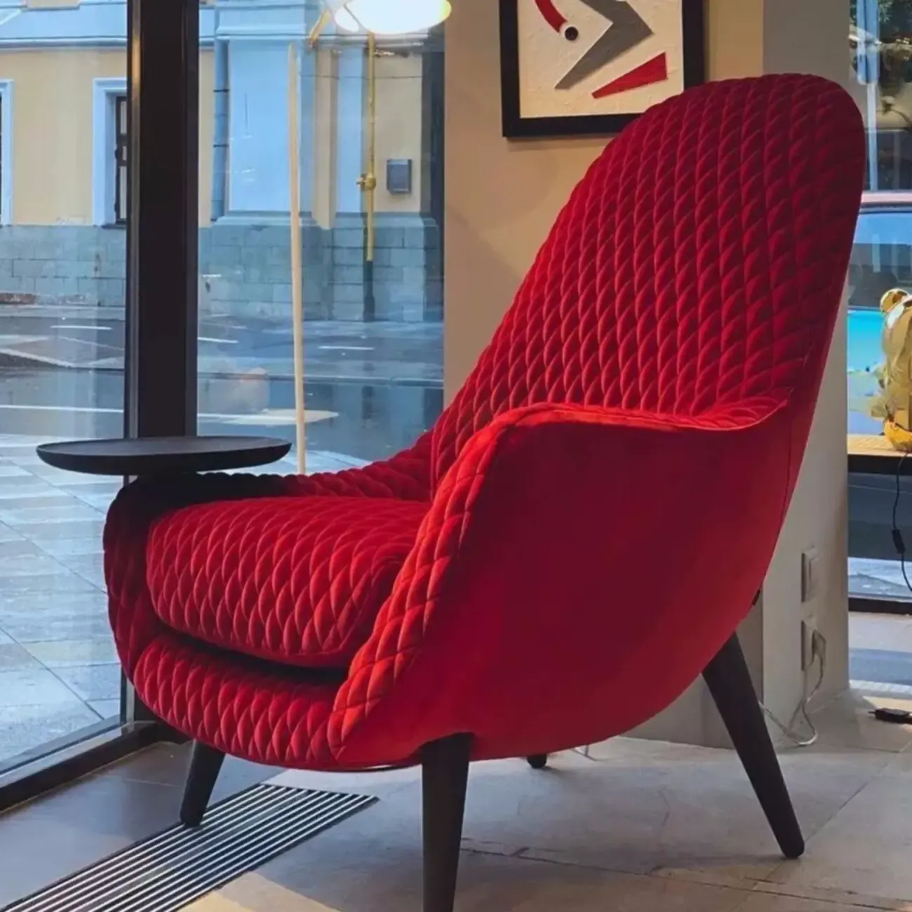 Flannel Barrel Chair Living Room