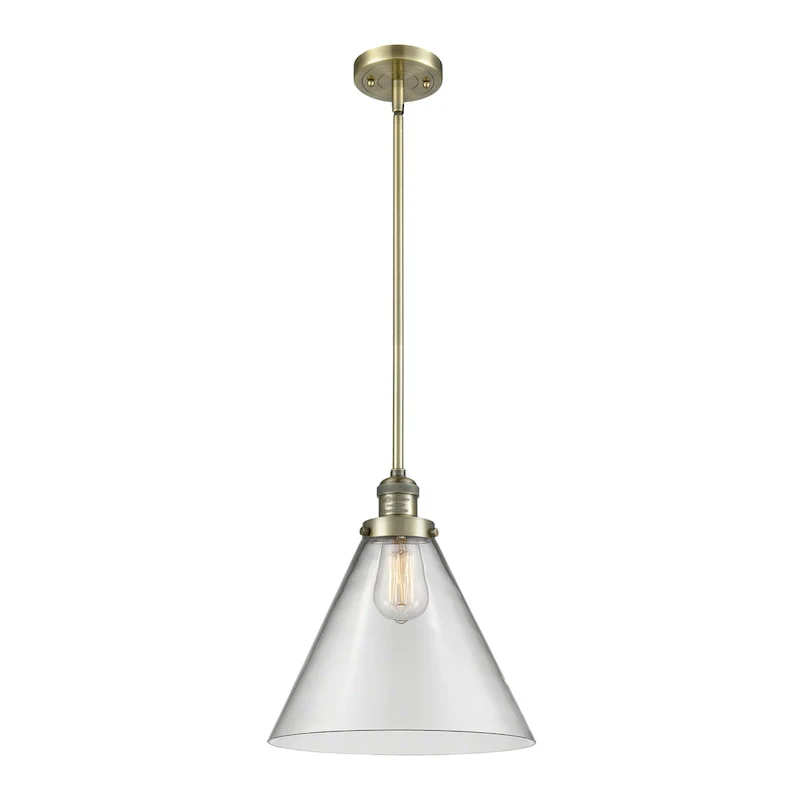 Innovations Lighting Franklin Restoration Cone - 1 Light 12  Stem Hung Mini Pendant