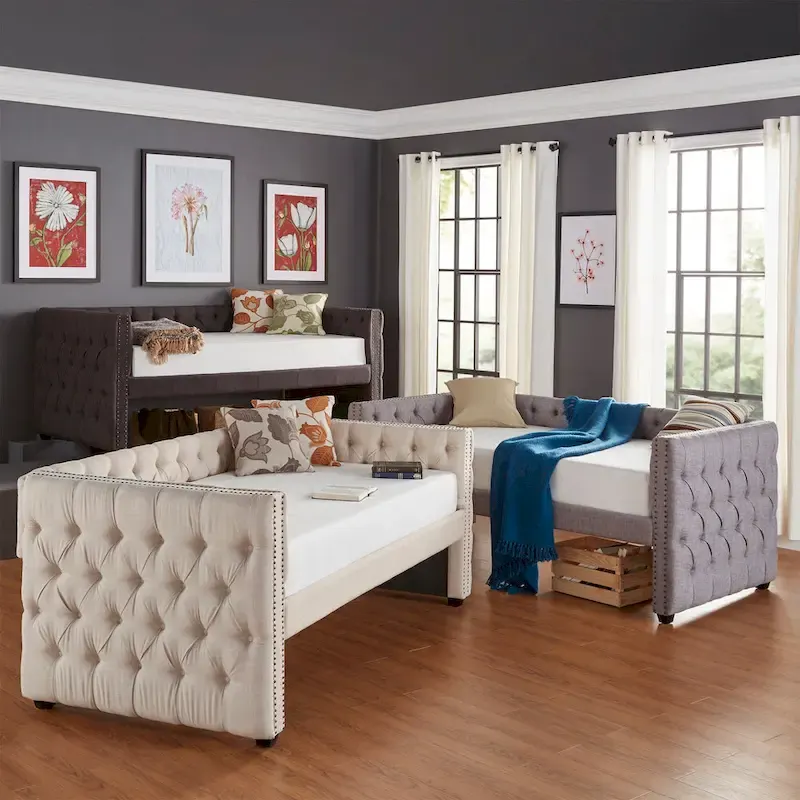 Knightsbridge Twin Tufted Nailhead Daybed by iNSPIRE Q Artisan