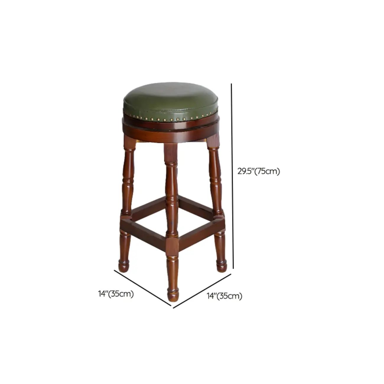 Bar Height Swivel Scandinavian Leather Bar Stools