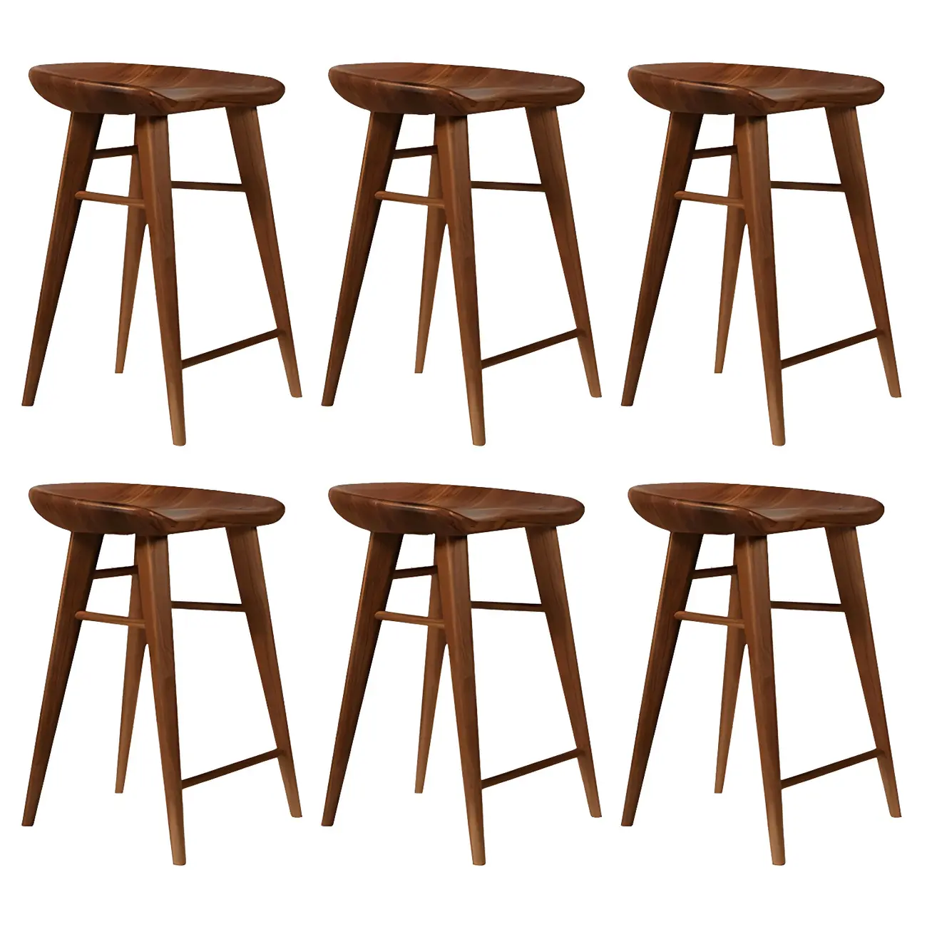 Counter Height Modern Wood Backless Bar Stool