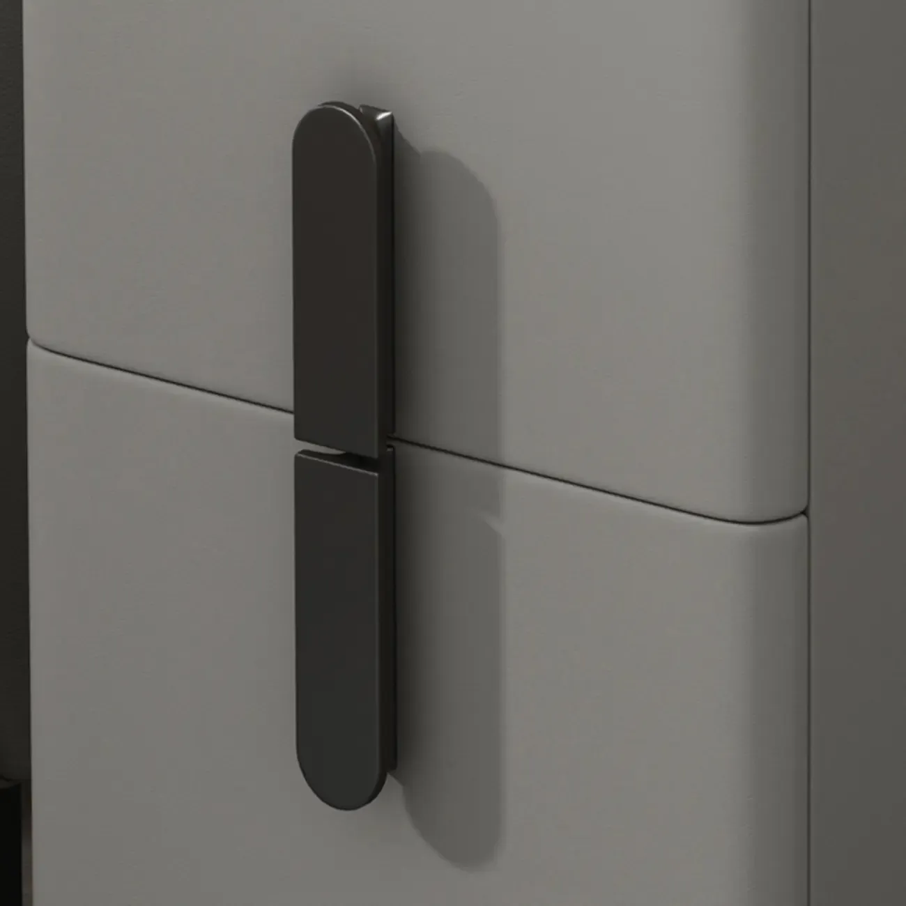 Trendy Gray Bedside 2-Drawer Nightstand with Stone Top