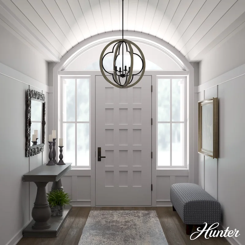 Hunter 24  Gablecrest 4-Light Pendant - Kitchen Island, Dining Room, Entry - Farmhouse, Transitional, French Country, Distressed