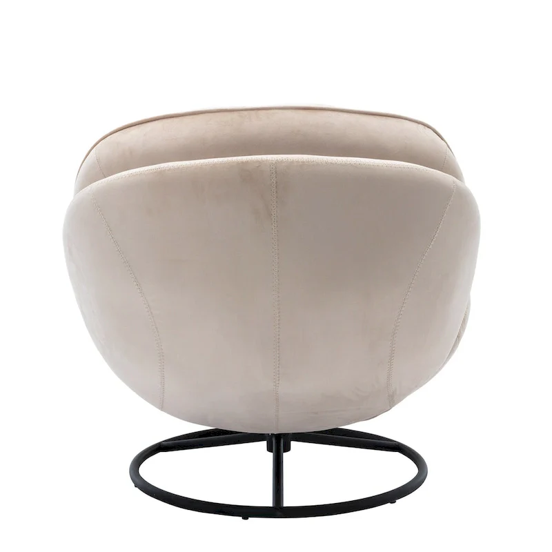 Beige Modern 31.7 Swivel Accent Chair with Ottoman