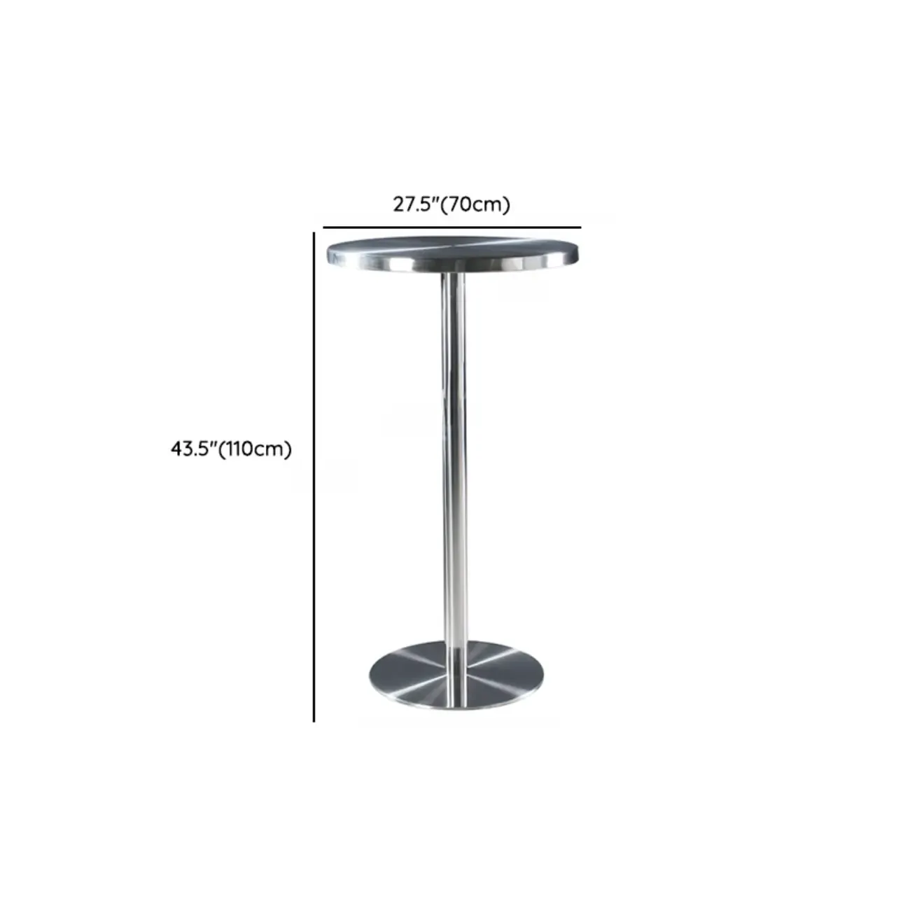 Industrial Silver Stainless Steel Bar Table