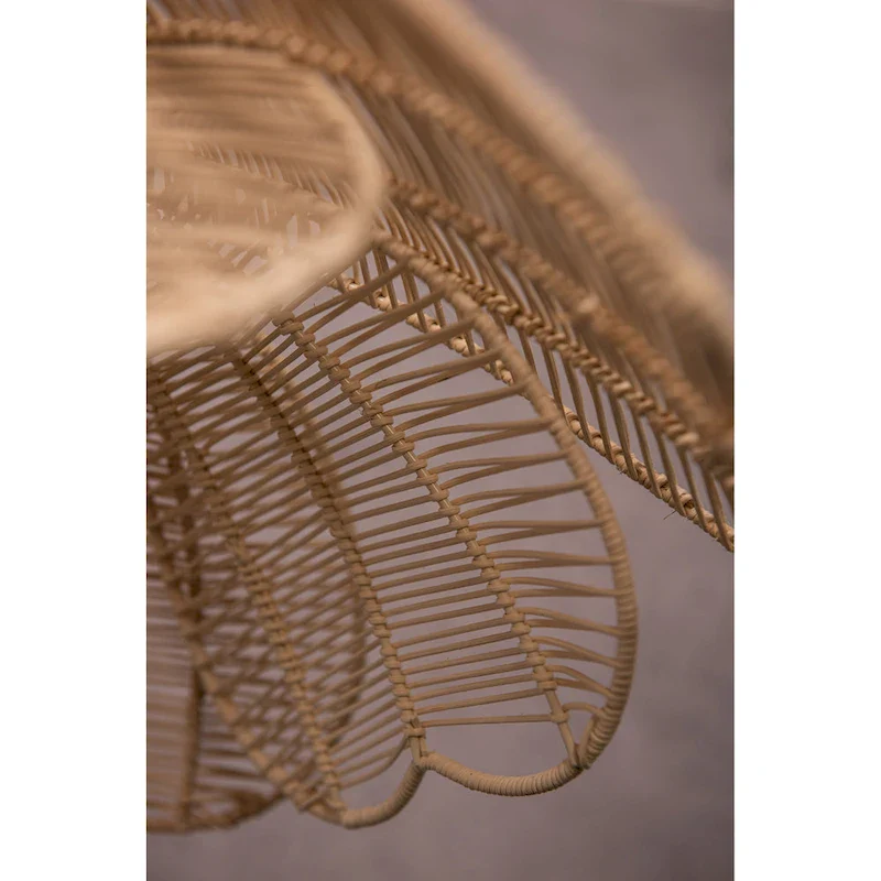 Boho Rattan Flower Pendant Light Coastal Hanging Fixture Light - 20  Wide