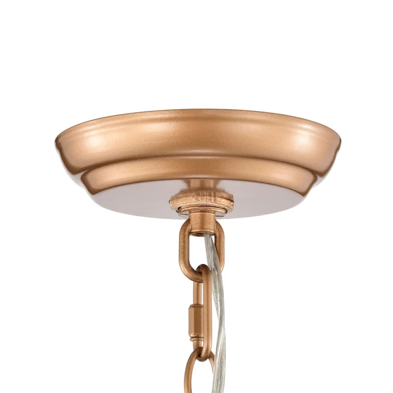 Casandra 1 Light Shiny Bronze Drum Pendant Chandelier with Clear Glass Bars - 8 inches in diameter x 17.9 inches H