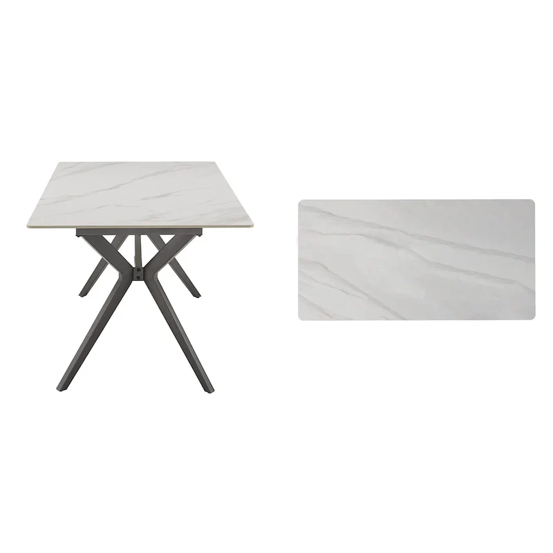 Vaduz 70 Iron Grey Metal Base 4-6 Person Dining Table