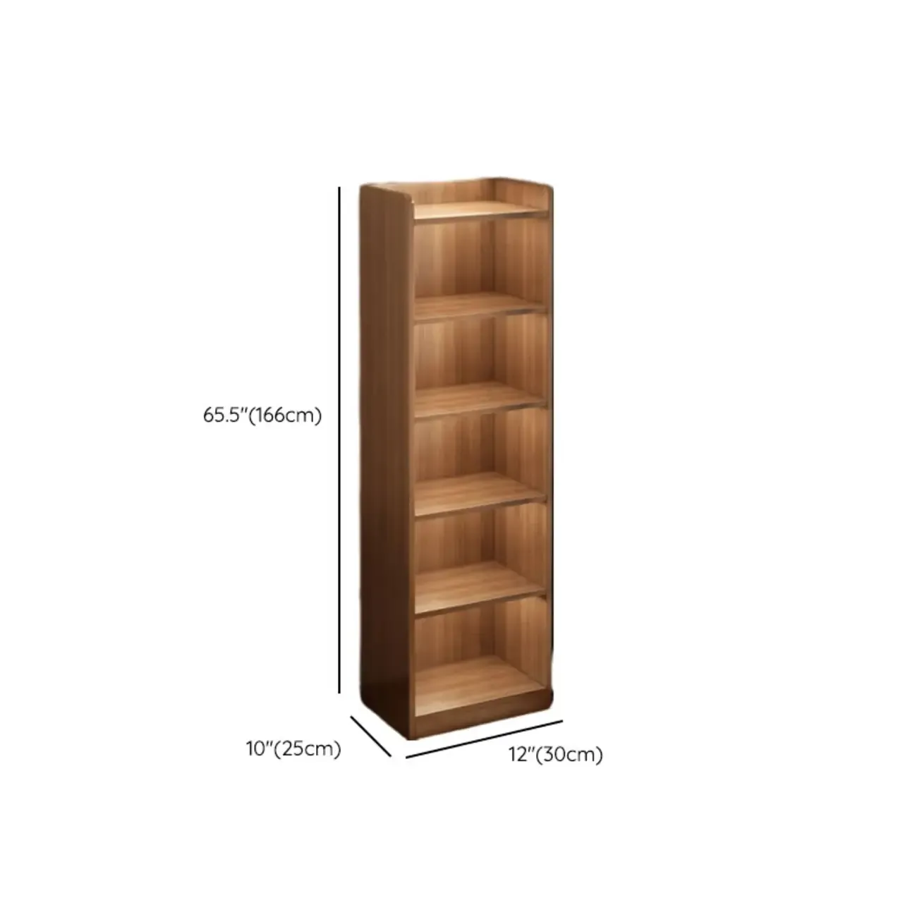 Brown Vertical Multi Tier Closed Back Wood Bookshelves
