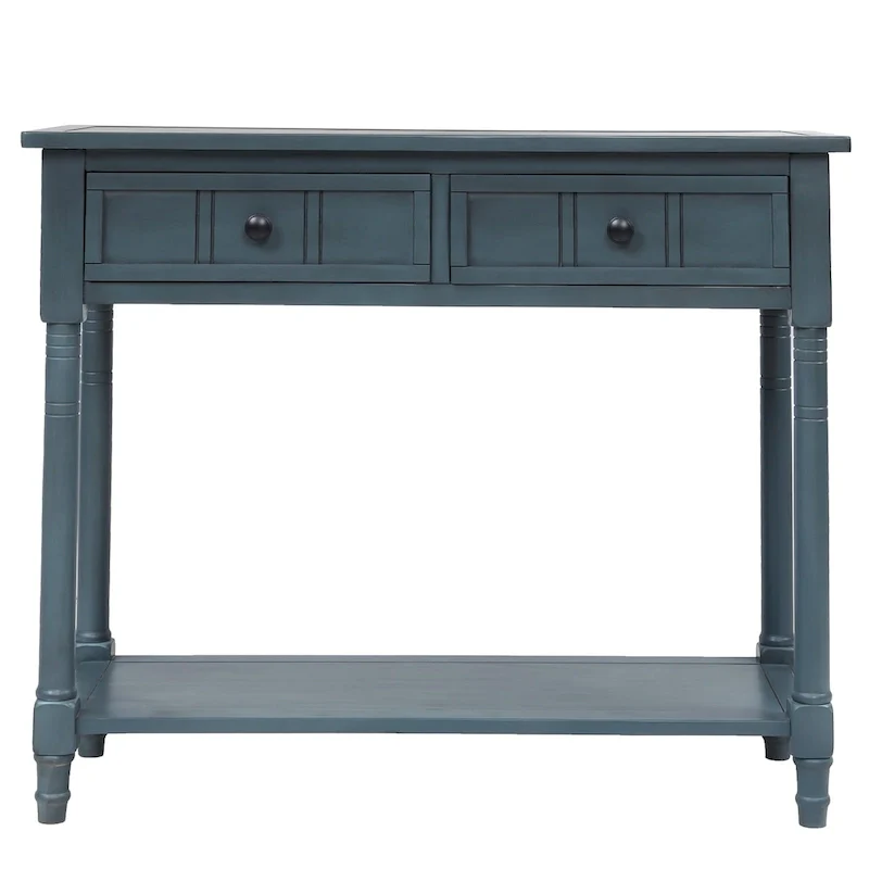 Modern Console Table with Two Drawers and Bottom Shelf