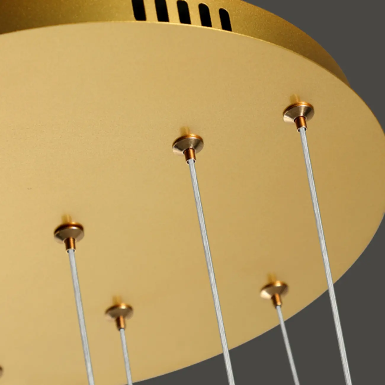 Modern Gold Ring Stairwell Chandelier Warm Light LED