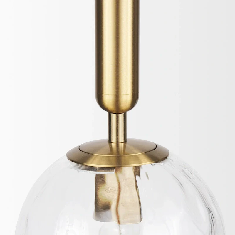 Britton Gold Metal w/ Clear Glass Globe 1-Light Pendant Light - 5.9L x 5.9W x 13.8H