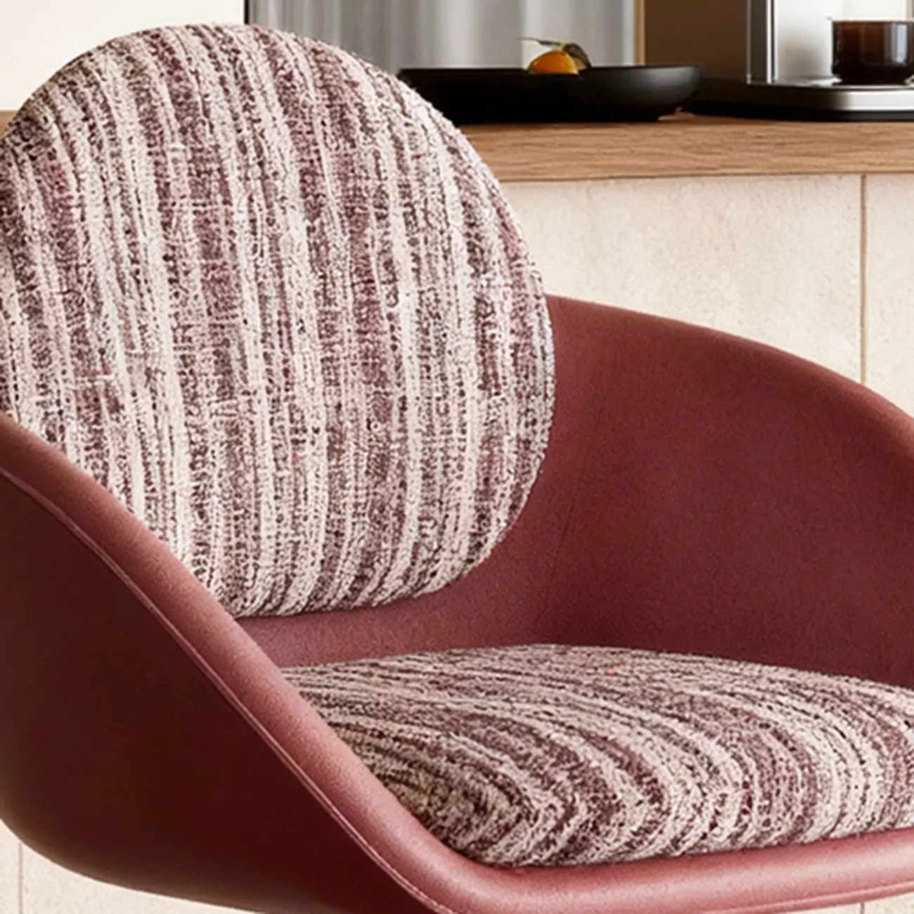 Modern Swivel Fabric Upholstered Bar Stools Stainless Steel