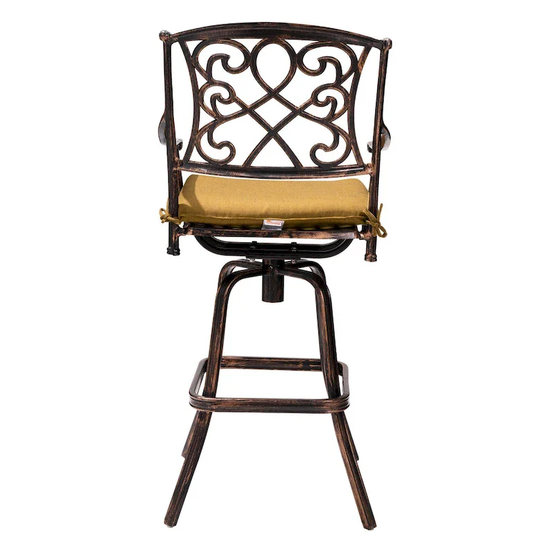 Pellebant Patio Aluminum Swivel Bar Stool with Sunbrella Cushion
