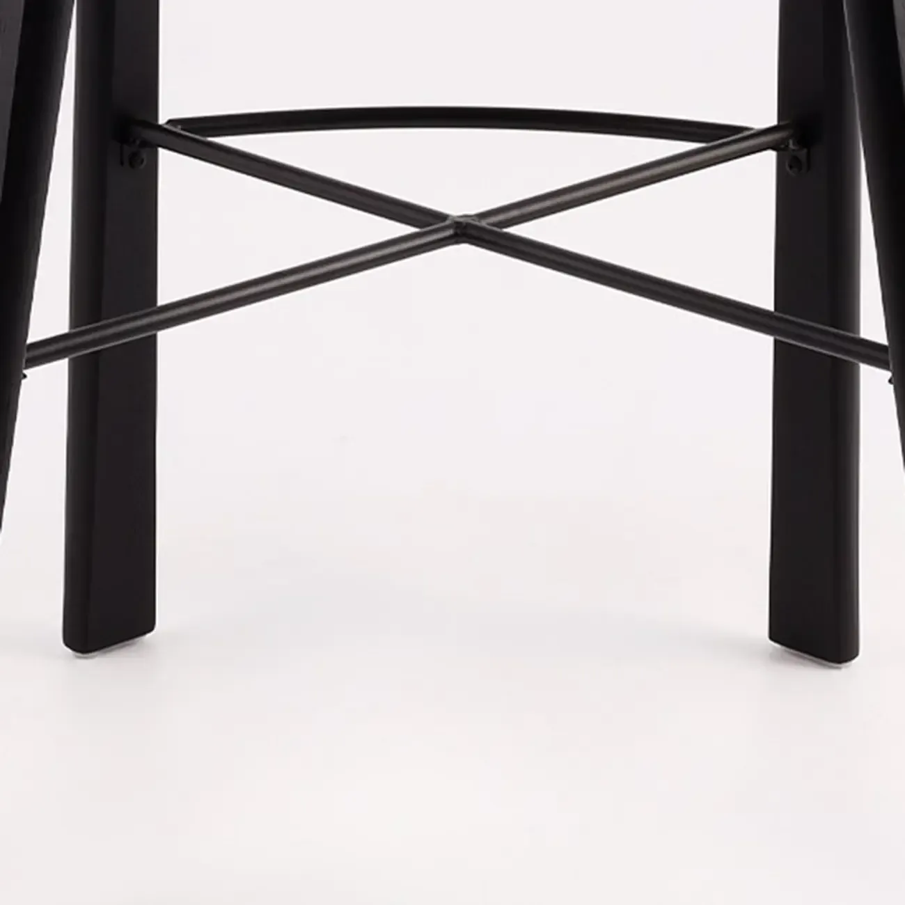 Modern Black Ash Upholstered Saddle Bar Stools