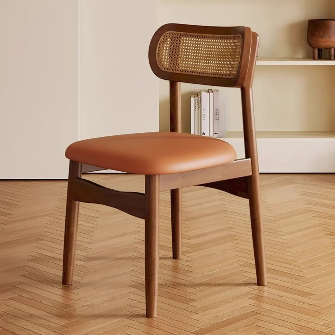 Soft Retro Upholstered Faux Leather Dining Chair