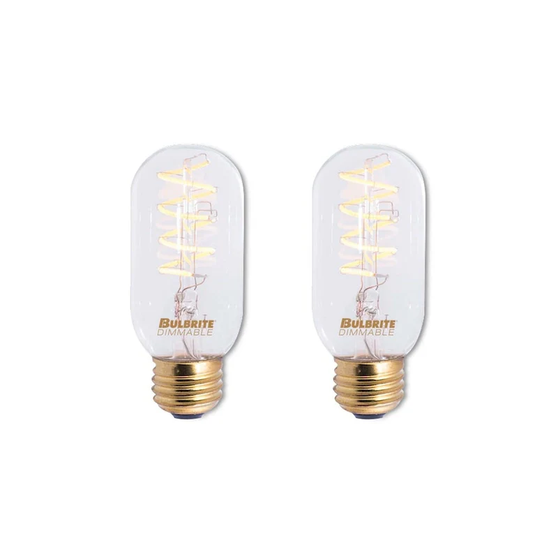 Bulbrite Pack of (2) 4 Watt Dimmable Antique Nostalgic Curved Filament LED Bulb