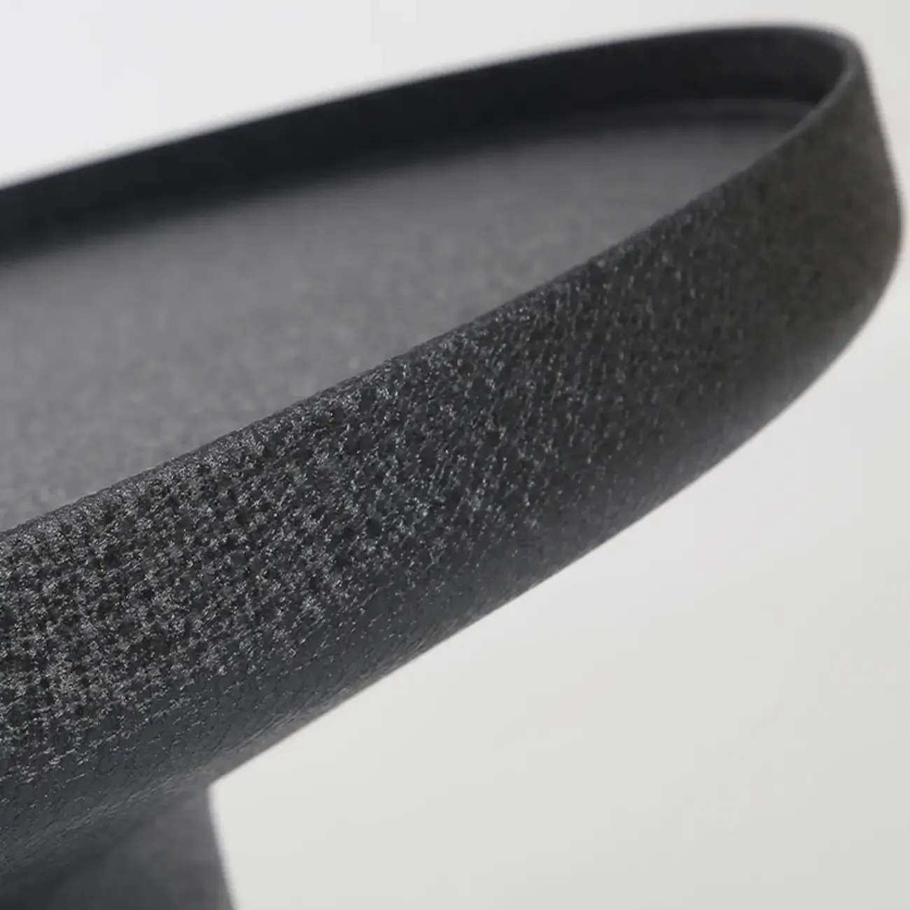 Modern Small Black Round Coffee Table with Marble Base