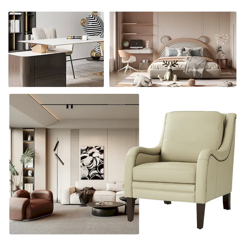 Pascual Comfy Living Room Armchair Set Of 2 with Solid Wood Legs