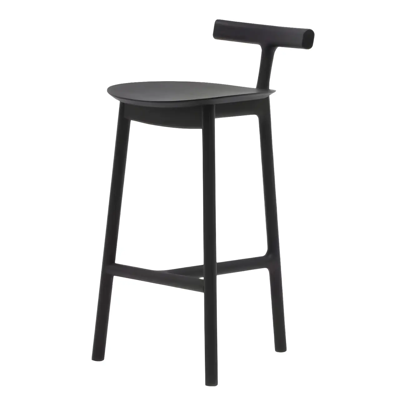 Natural Tripod Ash Wood Fabric Armless Bar Stool