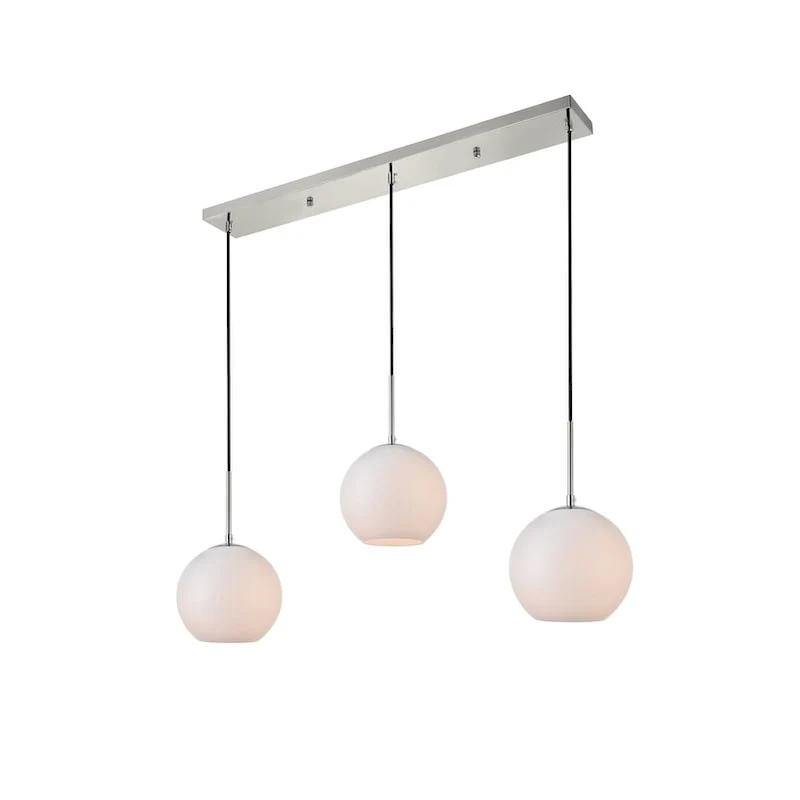 3-Light 36 inch Pendant with Frosted White Glass
