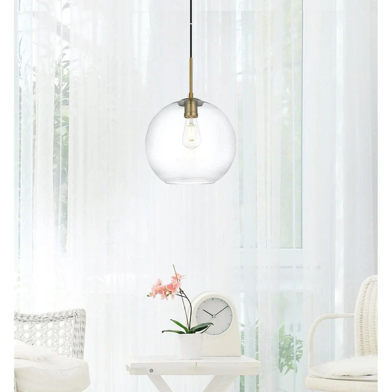 Elegant Lighting Baxter 12  Wide Single Light Pendant with Clear Glass