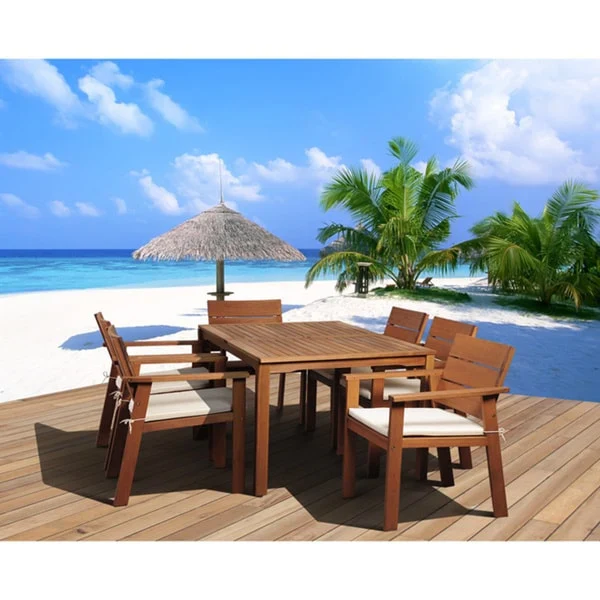 Amazonia Albany 7-piece Eucalyptus Wood Patio Dining Set - 7 Piece