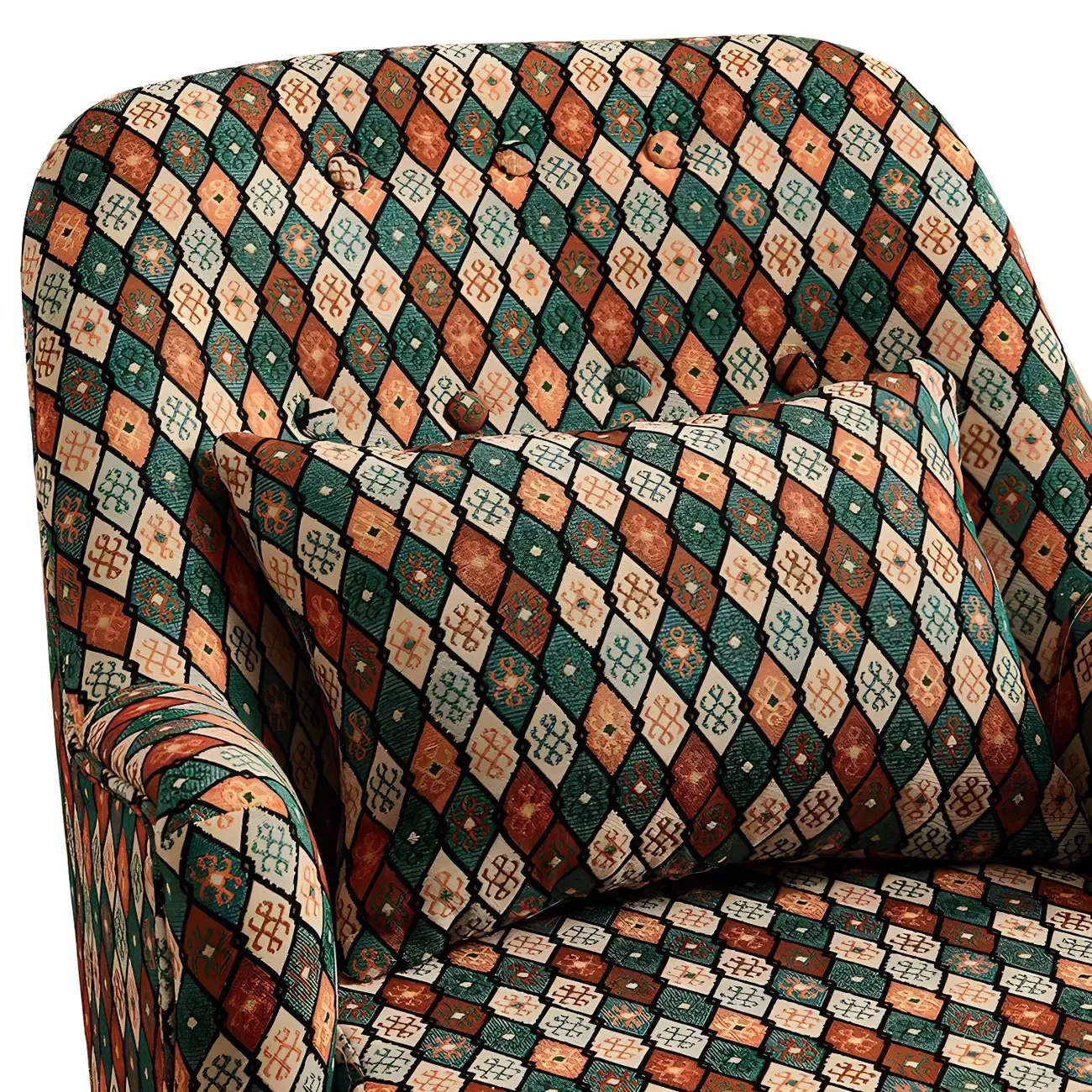 Scandinavian Patterned Upholstery Lounge Chair