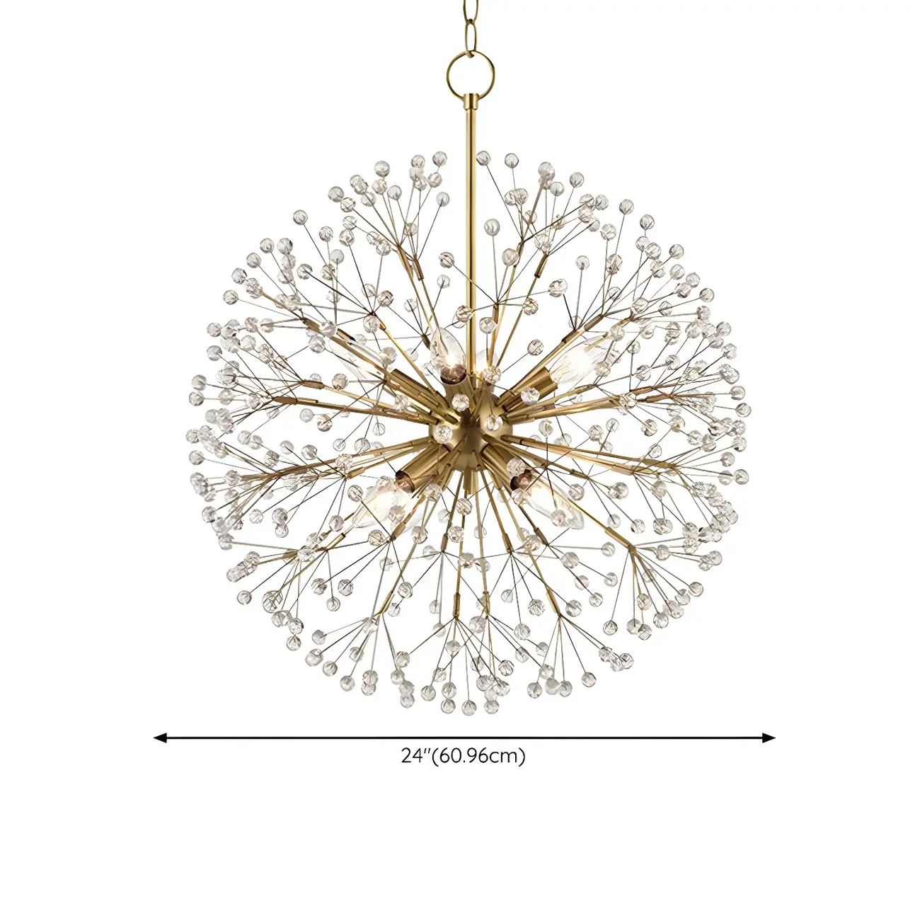 Modern Adjustable Gold Crystal Sputnik Starburst Chandelier