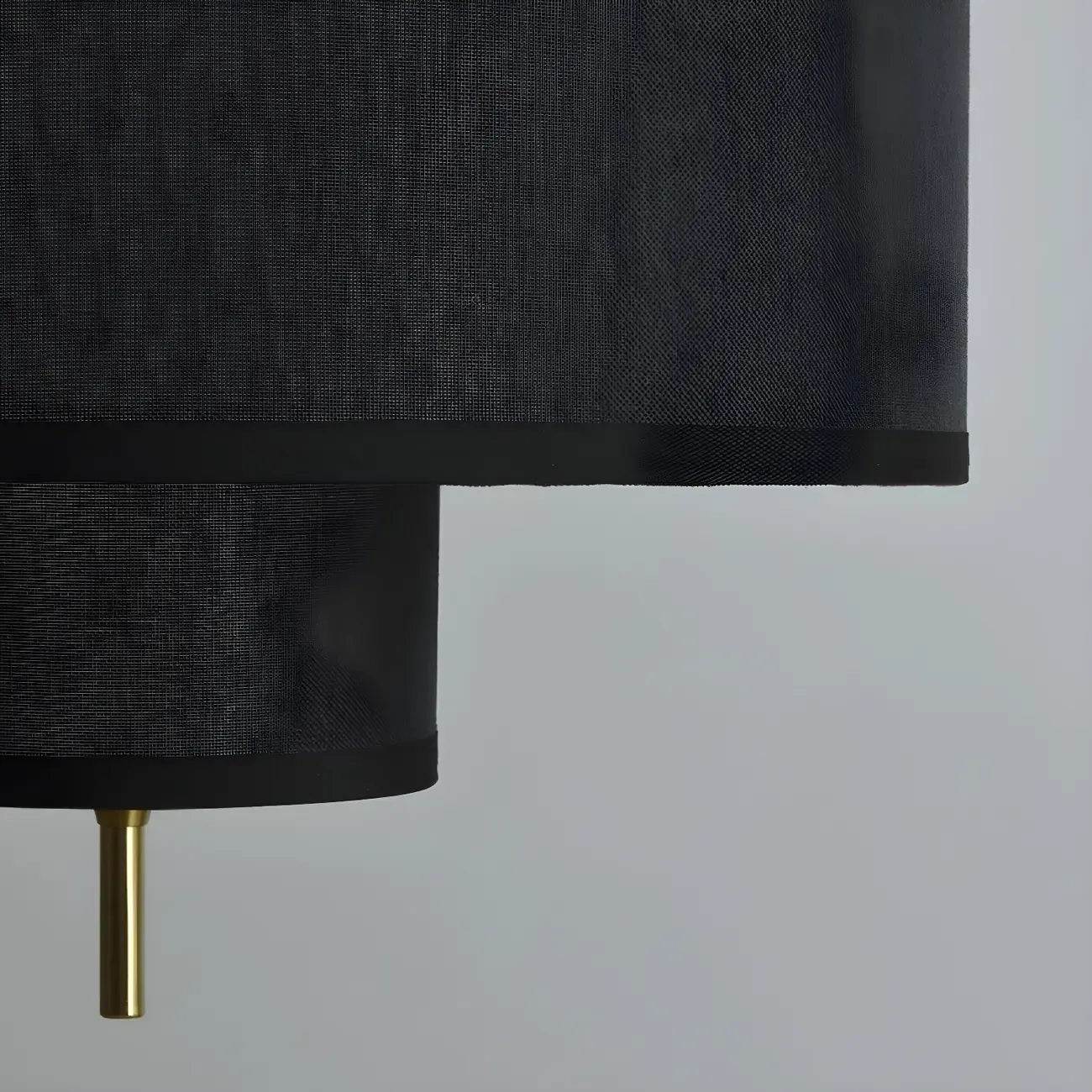 Modern Double Layer Fabric Drum Cylinder Chandelier Adjustable