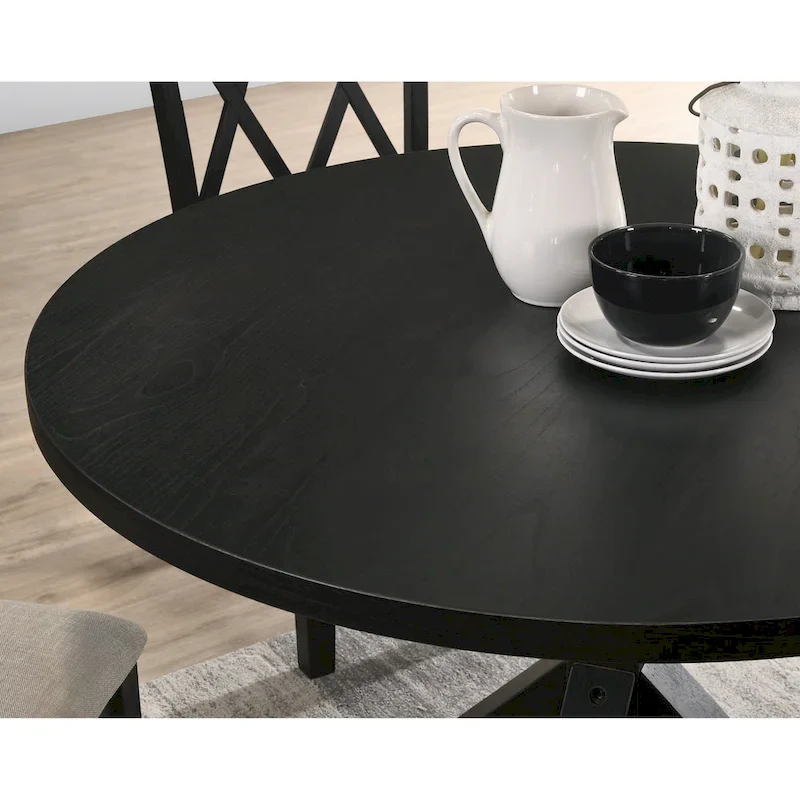 Roundhill Furniture Windvale Cross-Buck Base Dining Table