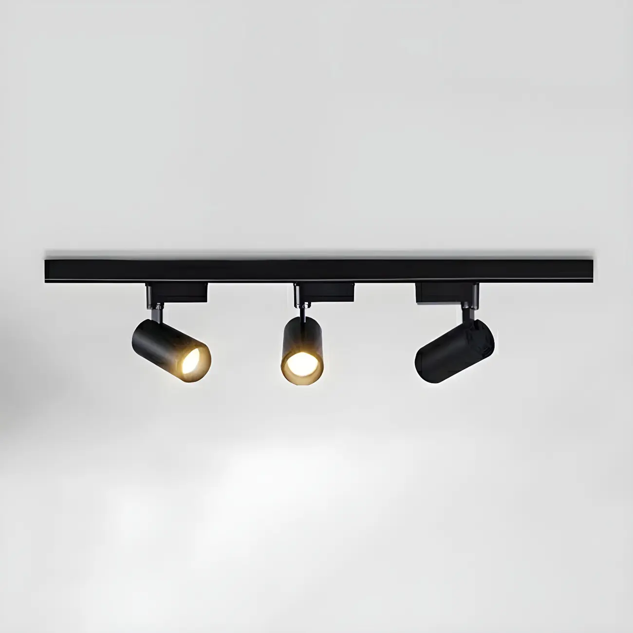 Simple 3-Light Cylinder Metal Black LED Track Light