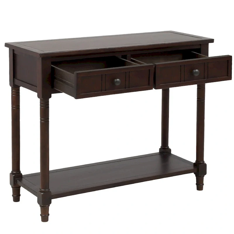 Console Table with Two Drawers and Bottom Shelf