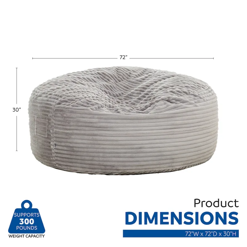 Sealy Kade 6ft Faux Fur Foam Bean Bag