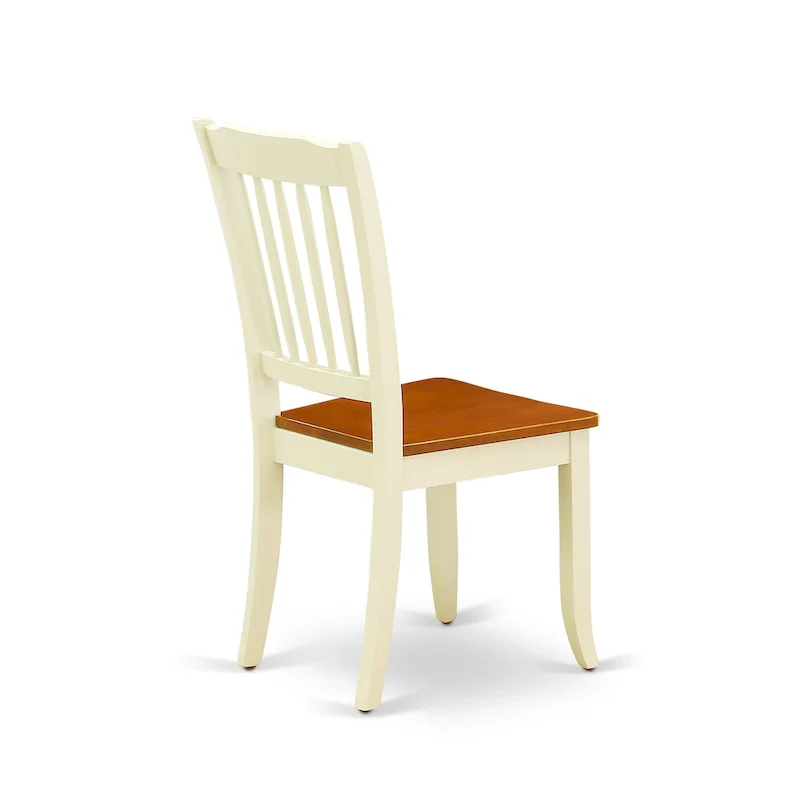 East West Furniture Dining Room Furniture Set- a Round Dining Table and Wood Seat Chairs, Buttermilk & Cherry (Pieces Options)