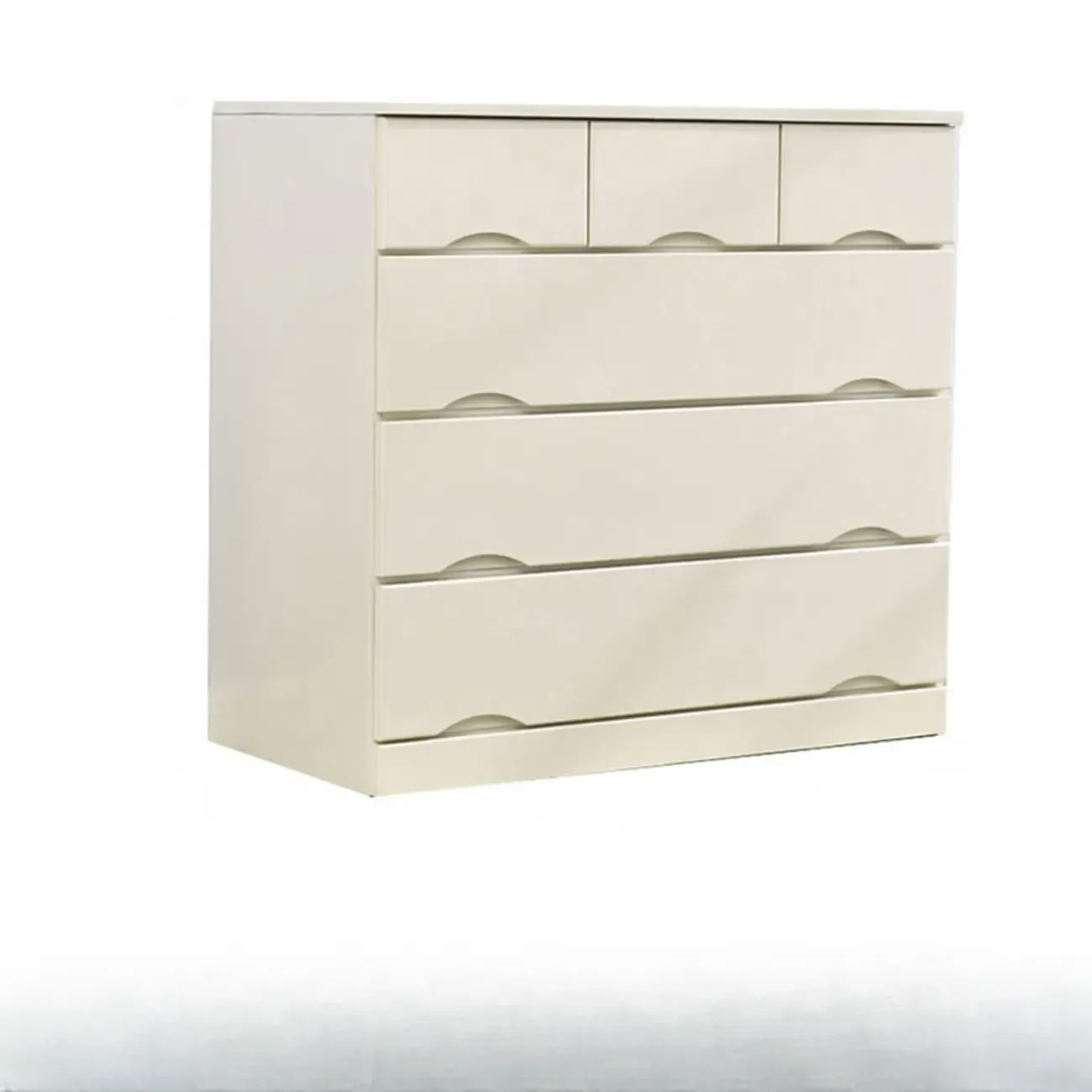 Natural Wood Double Dresser with Lockable Drawer