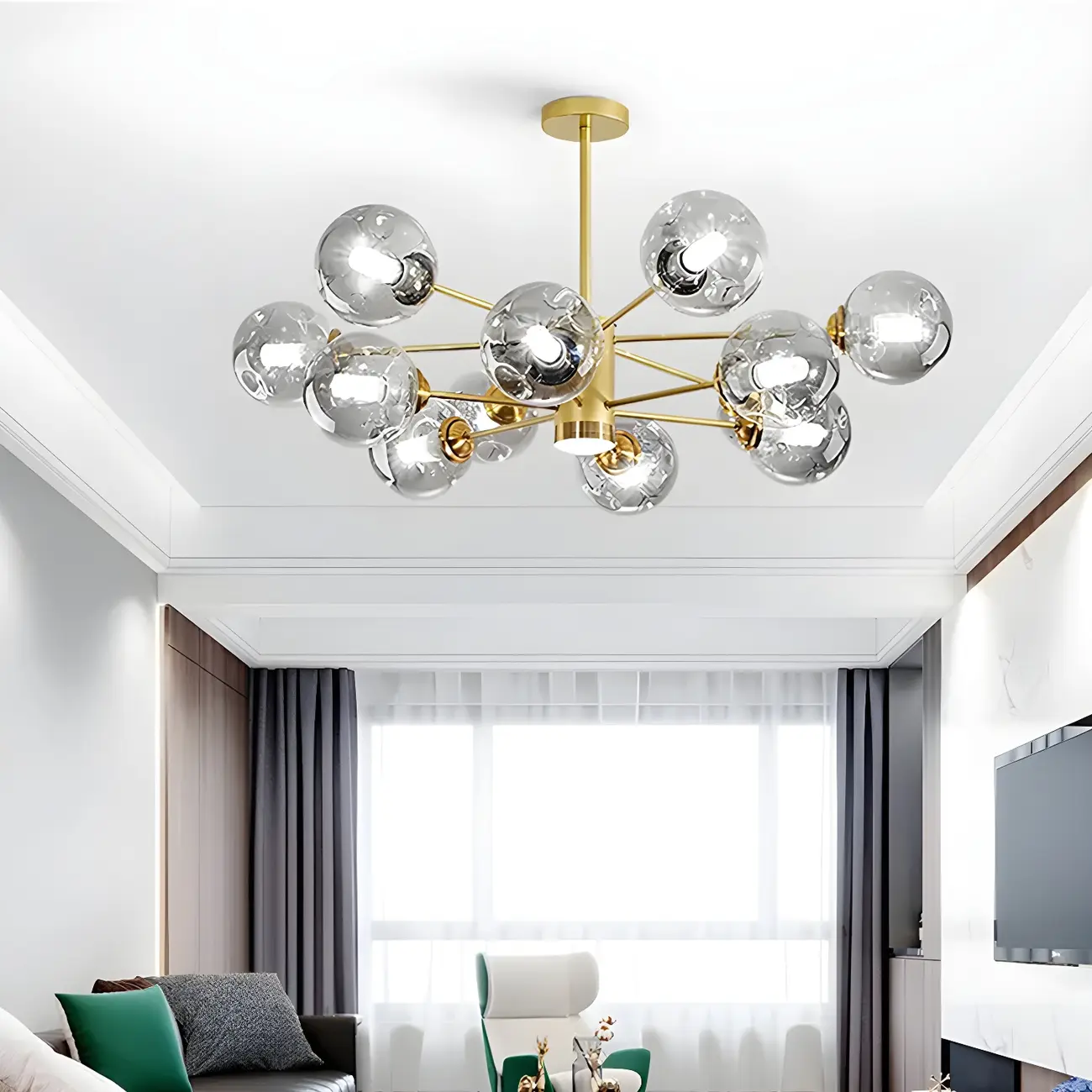 Modern LED Glass Crystal Sputnik Chandelier