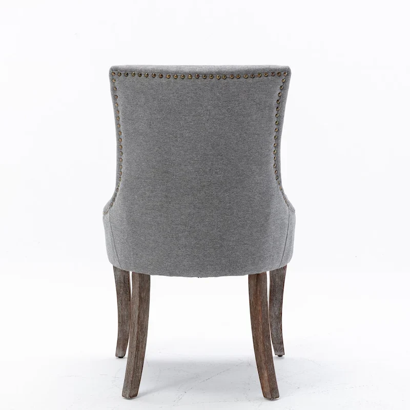 Ultra Side Dining Chair with Thickened Fabric and Bronze Nail Head, Set of 2