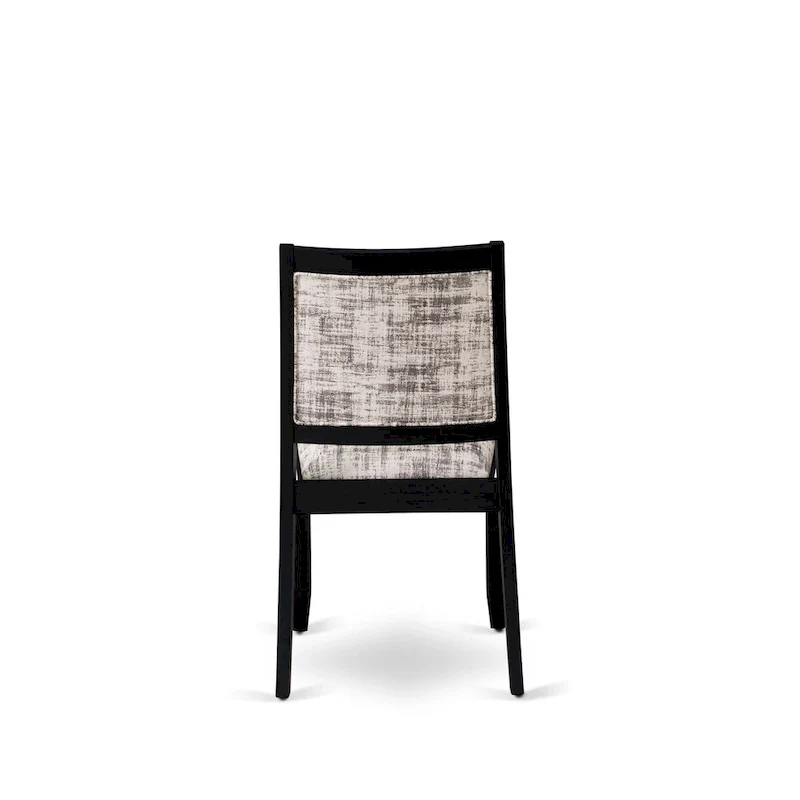 East West Furniture dining room set - a kitchen table & Stackable dining chairs - Wire-brushed Black (Pieces & Seat Options)