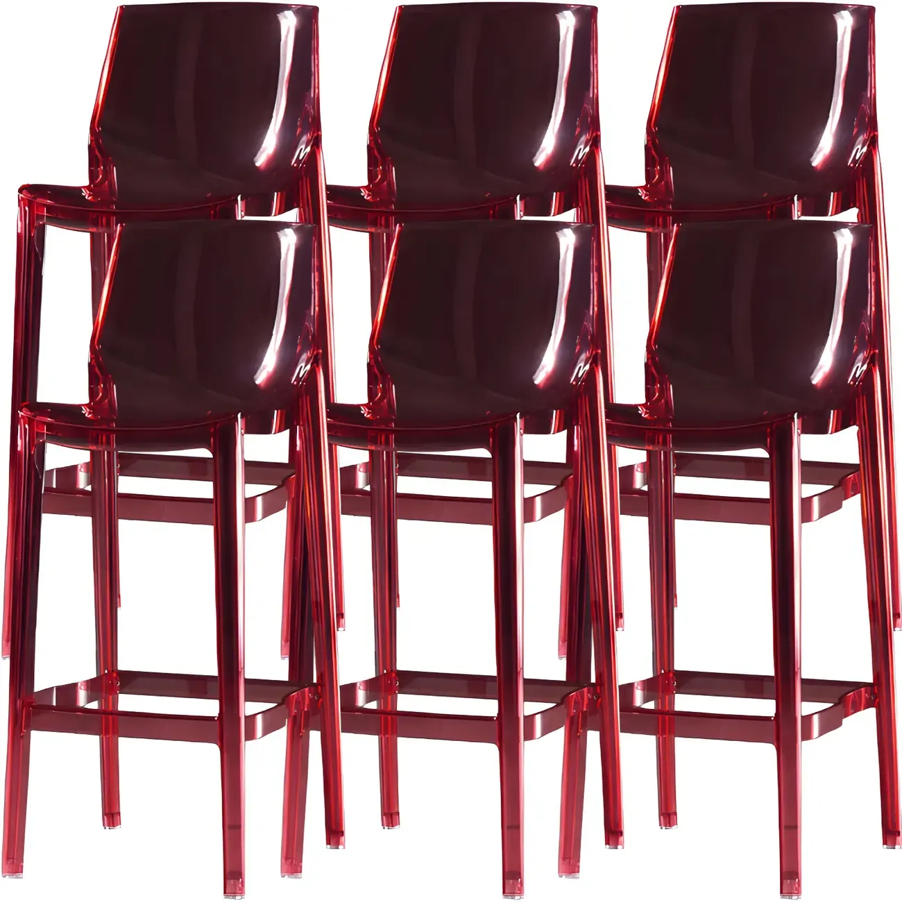 Modern Acrylic Transparent Chic Rectangle Durable Bar Stool