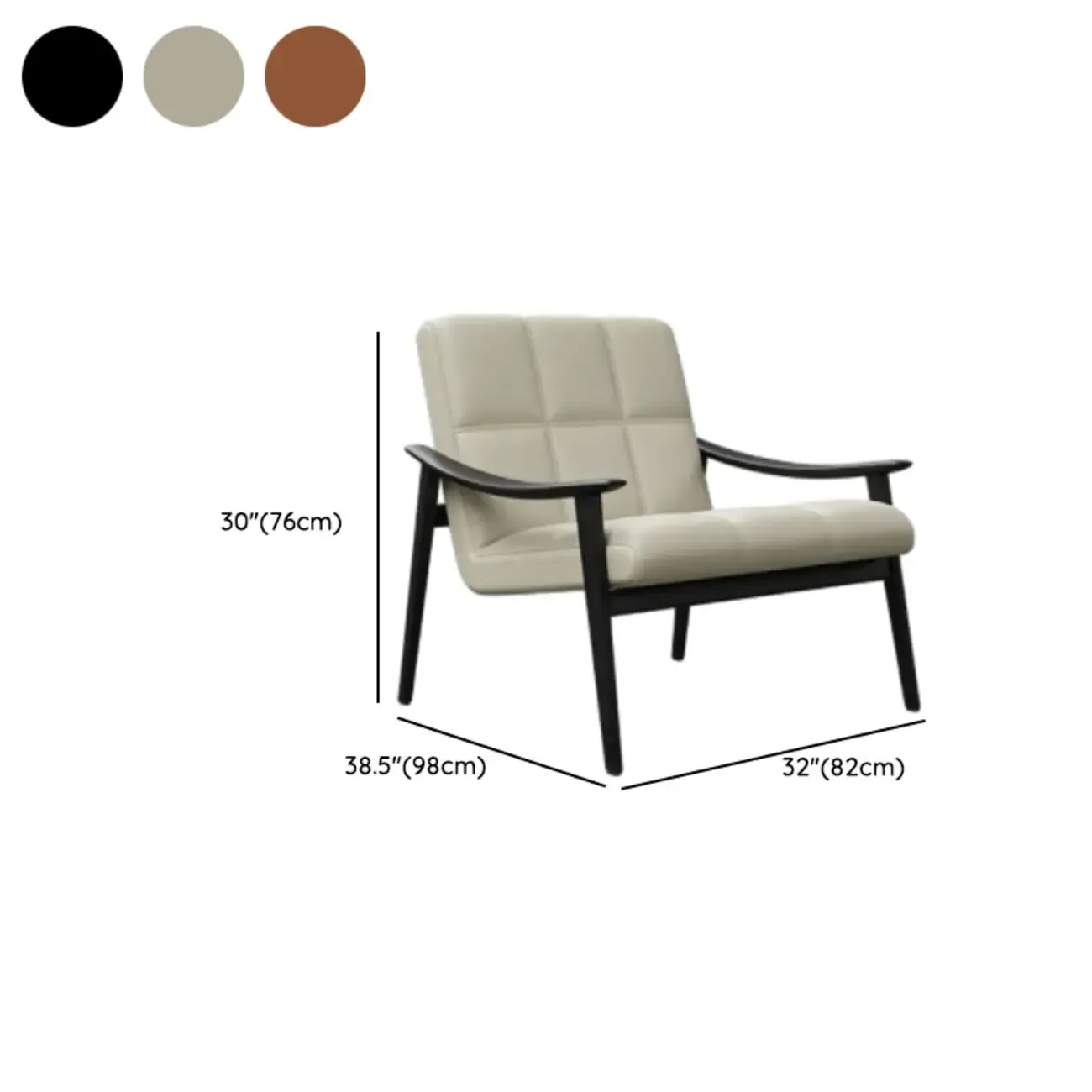 Elegant Genuine/Nappa Leather Mid-Back Accent Chair