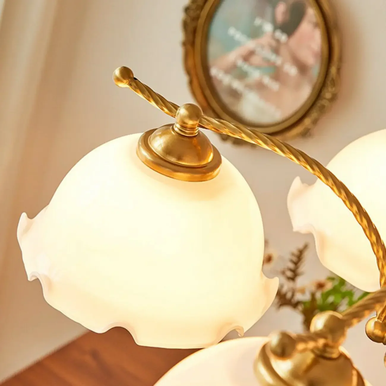 Modern White Dome Chandelier with Adjustable Length