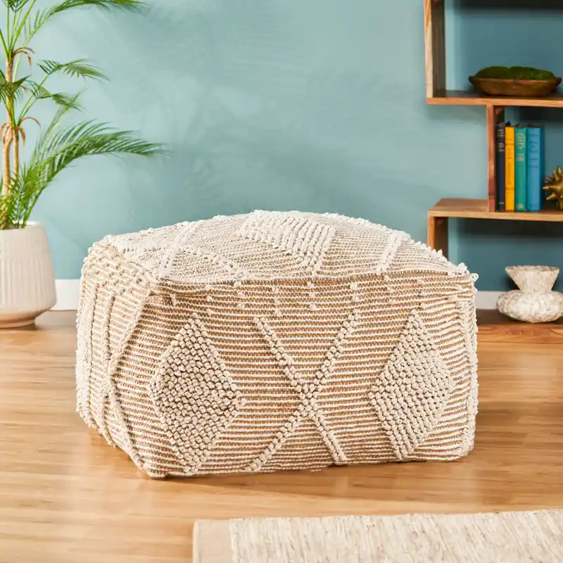 Brinket Boho Cube Yarn Pouf by Christopher Knight Home