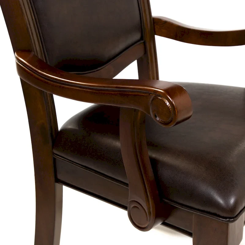 Tima Traditional Faux Leather Dining Arm Chairs (Set of 2) by Furniture of America