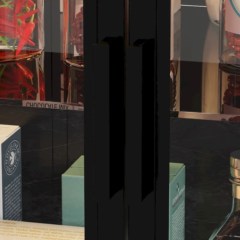 Kitchen Island with Drawers & Glass Cabinets, Converts to Office Desk