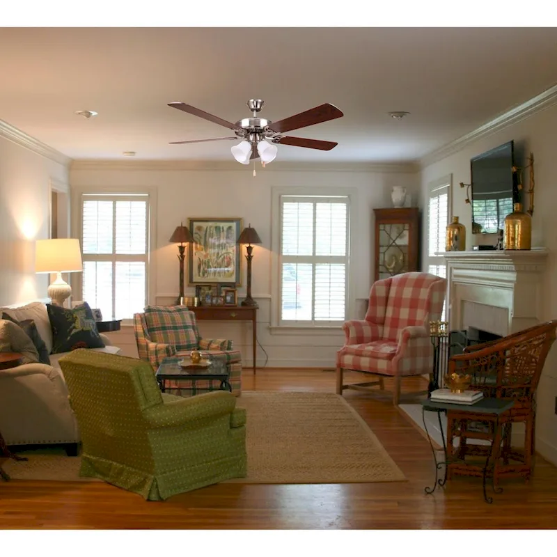 AA Warehousing Bright Brushed Nickel Finish 52-inch Ceiling Fan - Brushed Nickel Finish