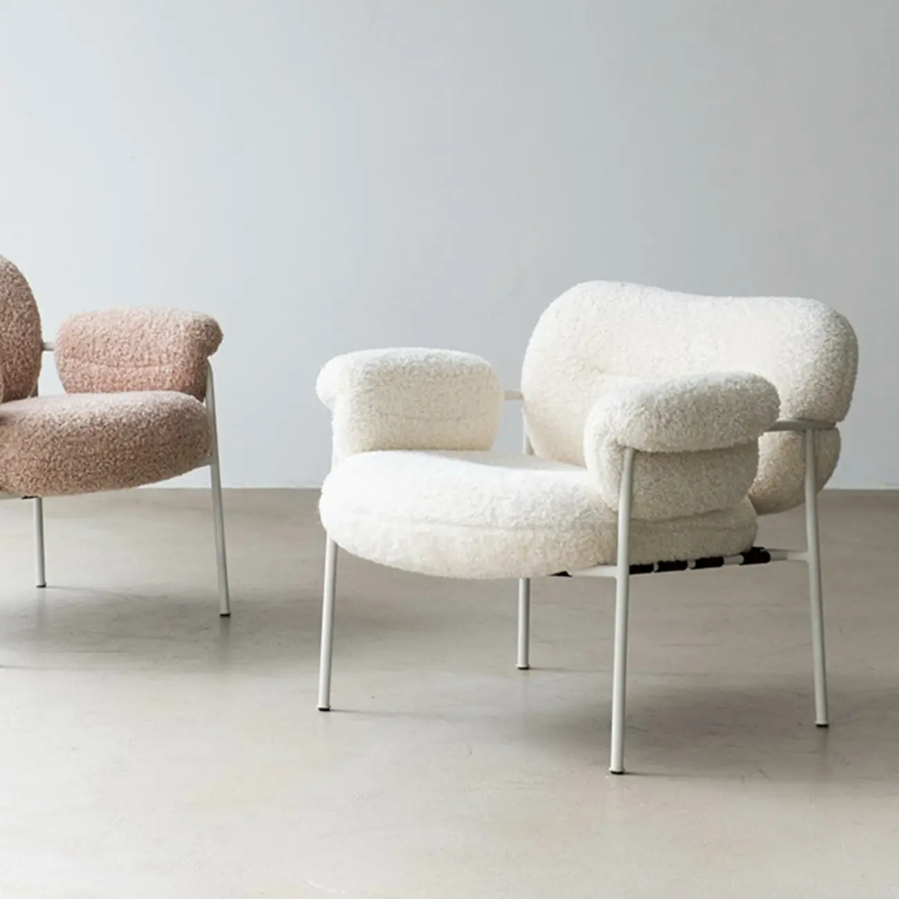 Modern Square Arm Fabric Accent Chair with Tufting