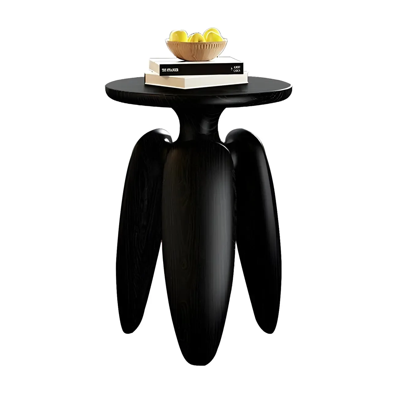 Natural Ash Wood Round Living Room Side Table Three Legs